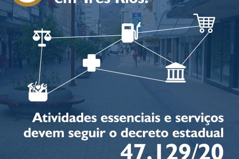 Horário do comércio em Três Rios para atividades essenciais e serviços