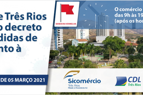 Prefeitura de Três Rios publica novo decreto de enfretamento à COVID 19