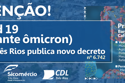Covid 19 (variante ômicron) – Prefeitura de Três Rios publica novo decreto
