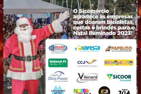 Sicomércio agradece as empresas pelo sucesso da programação de Natal em Três Rios